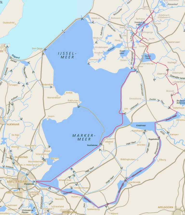 Routenkarte von Amsterdam Route