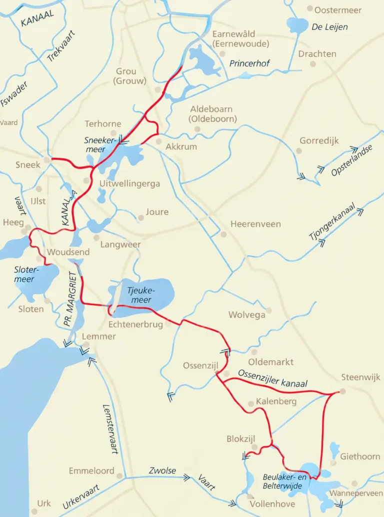 Routenkarte von Süd Ost Route