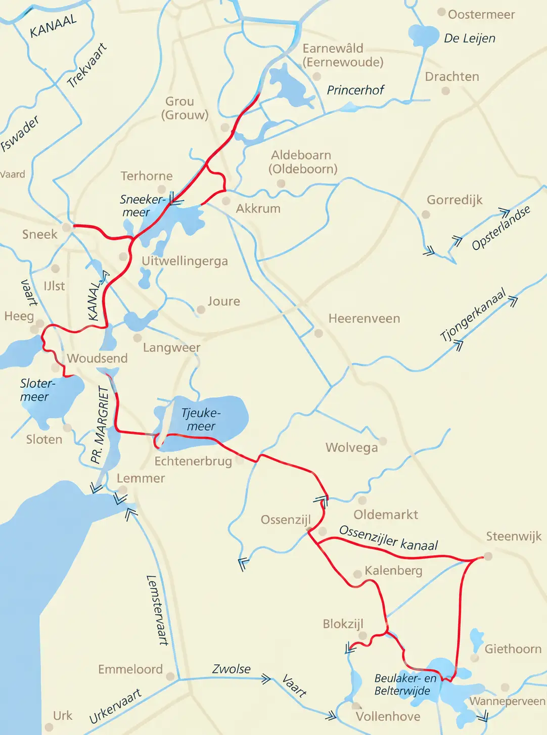 Süd Ost Route routekaart