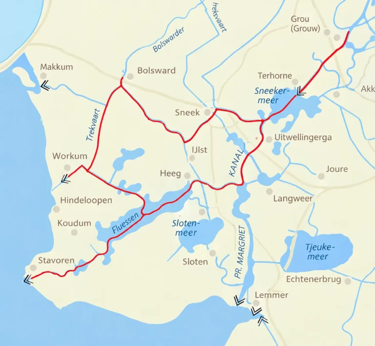 Routenkarte von Süd West Route